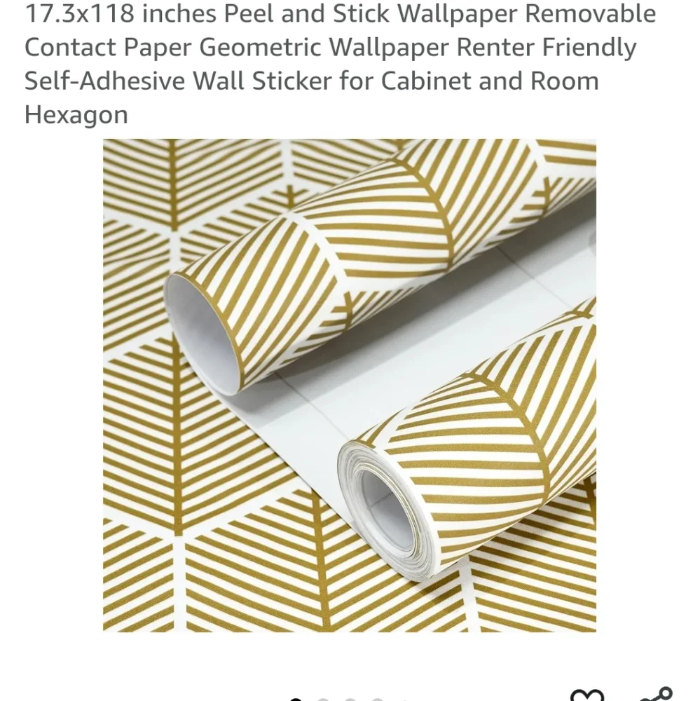 Geometric Hexagon Peel and Stick Wallpaper - Gold New 17.3×118inch